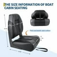 thumbnail image 2 of TEQIN 2 Pack Folding Boat Seats, High Back Folding Boat Seats, Fishing Boat Chairs With Thick Sponge Padding, Hinge & Fold-Down Design for Speedboat, Canoe, Sightseeing Boats, 2 of 9