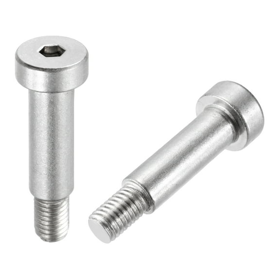 2 Pcs 304 Stainless Steel Shoulder Bolt 10mm Shoulder Dia 30mm Shoulder Length M8x1.25 Thread Hex Socket Shoulder Bolts for Hydraulic Injection Molding Machinery Industries