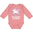 thumbnail image 3 of Inktastic My Nanny Loves Me Girl Unicorn Girls Long Sleeve Baby Bodysuit, 3 of 5