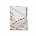 thumbnail image 2 of Flamingo Soft Flannel Fleece Throw Blanket, Flamingos in Vintage Style Illustration Love and Romantic Animals Artwork Print, Cozy Plush for Indoor and Outdoor Use, 60" x 80", Beige Pink, by Ambesonne, 2 of 6