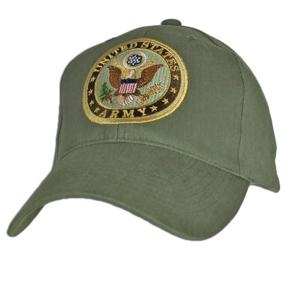 EAGLE CREST U.S. Army Insignia Hat / Army Emblem OD Green Baseball Cap 6557