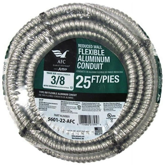 AFC Cable Systems 5601-22-AFC 0.38 in. x 25 ft. Reduced Flex Wall Aluminum Conduit