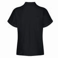 thumbnail image 4 of Womens Cotton Button Down Shirt Casual Short Sleeve Loose Fit Collared Linen Work Blouse Tops ,Button On Beach Tops Casual Blouses with Pocket, 4 of 5