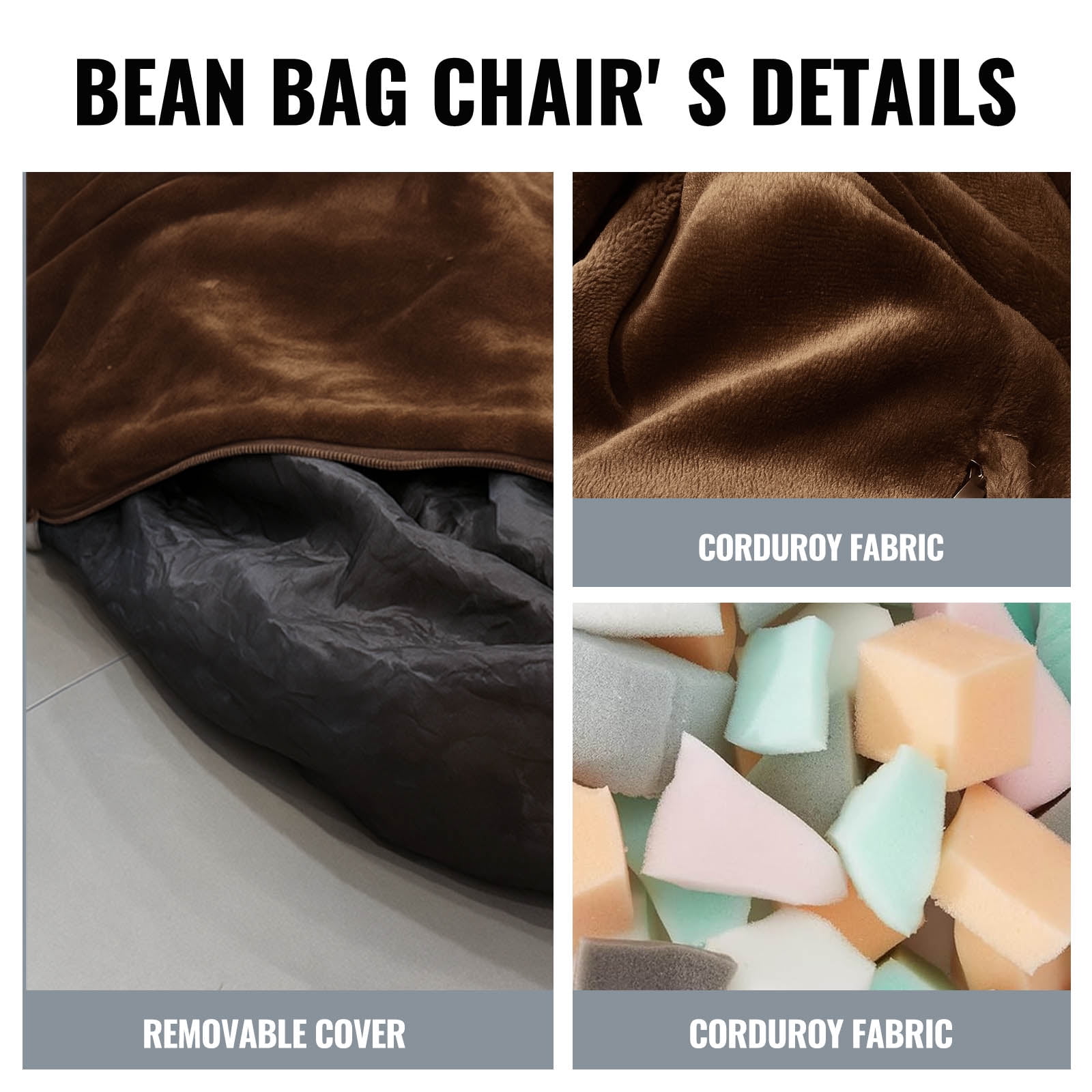Bean Bag Chair,Convertible Bean Bag Chair Bed Giant Bean Bag Chairs for Adults Memory Foam Bean Bag Bed for Adults Bean Bags Chair that Turns into Bed