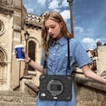 thumbnail image 6 of ELEHOLD Case for iPad mini (6th Generation), Heavy Duty Shockproof Case with Pencil Holder/Stand/Hand Strap/Shoulder Belt, Rugged Protective Cover for Boys Girls,Black, 6 of 10