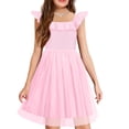 thumbnail image 1 of Vestido Arshiner Girl de manga corta con volantes y hombros descubiertos, 1 of 6