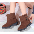 thumbnail image 3 of Women's Comfortable ankle boots with sock cuffs | Slip-On Booties in Black & Khaki, 3 of 7