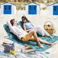 thumbnail image 3 of Gymax Ensemble de 3 Tapis de Plage Pliants Chaise Longue de Plage Réglable et Table d'Appoint Vert, 3 of 10