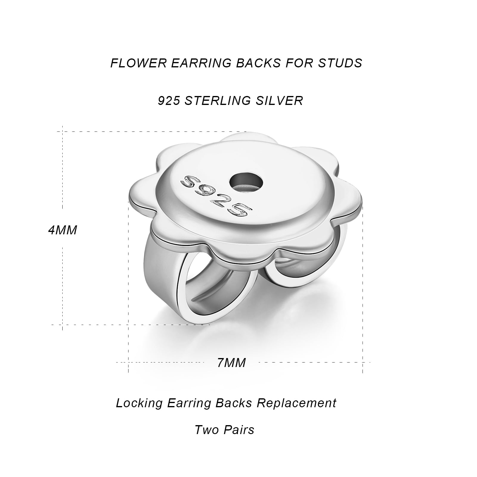 Jiamiaoi Earring Backs Locking Earring Backs for Studs 925 Sterling Silver Earring Backs Lifters Replacement Earring Backs Butterfly Clasp for Studs