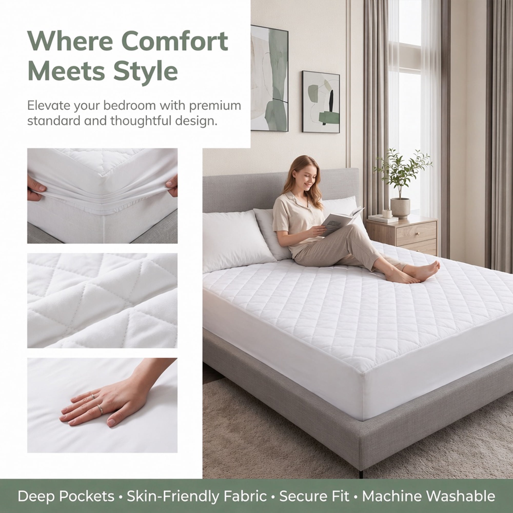 Unique Bargains Fitted Sheet Polyester Bed Sheets with Diamond Grid Design White 39"x74.8"