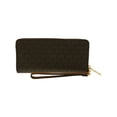 thumbnail image 3 of Michael Kors Jet Set Travel Continental Wallet Long Wristlet Brown Signature MK, 3 of 4