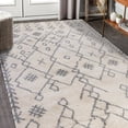 thumbnail image 5 of 5' x 8' Gray and Ivory Geometric Shag Area Rug, 5 of 5