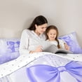 thumbnail image 5 of jejeloiu Cute Bowknot Full Size Comforter Sets,Letter H Print Bedding Sets For Girls Women Reversible 3-Piece, 5 of 8