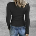 thumbnail image 5 of miqiqism Womens Fall Tops Juniors Casual Long Sleeve Sweatshirt Juniors Trendy Ribbed Knit Henley Neck Shirts Slim Fitted Solid Color Tops,Black,Medium, 5 of 5