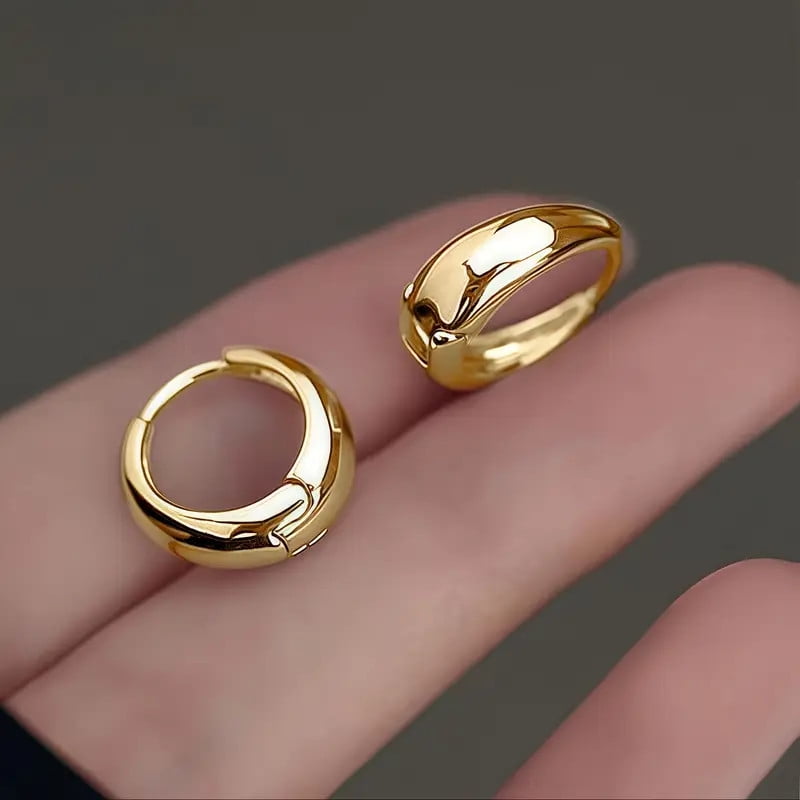Bluebell Jewels Hoop Thick Dangle Earrings 14k Yellow Gold Plated for Women