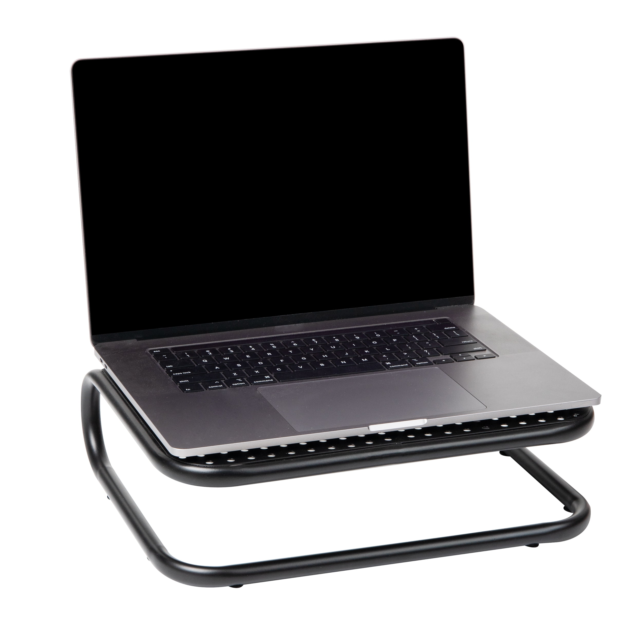Mind Reader Metal Monitor Stand, Desk Riser Desktop Organizer 14.25"L x 11"W x 4.25"H, Set of 2, Black