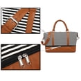 thumbnail image 3 of FloreceBien Bolsa de Viaje para Mujer 60L-80L con Compartimento para Zapatos, Bolsa de Viaje Plegable Bolsa de Deporte de Fin de Semana para Viajes, Hospital, Playa, Camping (Rayas Azules), 3 of 7