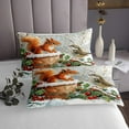 thumbnail image 3 of Erosebridal Cartoon Squirrel Bird Coverlet Set Queen, Botanical Tree Fruit Bedding Set, Microfiber 3 Pieces, 3 of 5