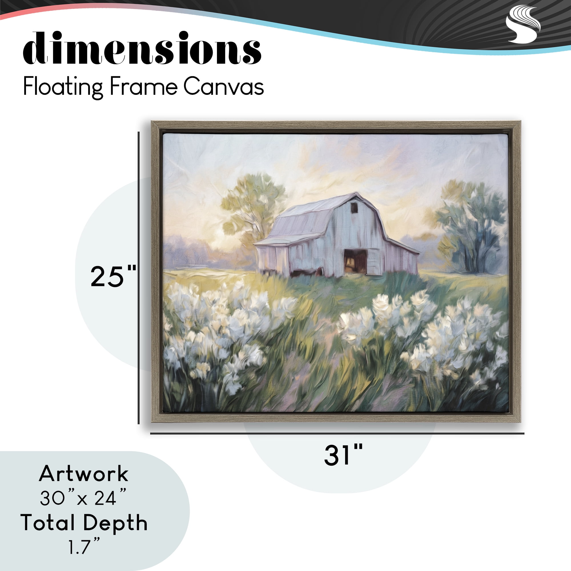 Stupell Industries Secluded Barn Landscape Brown Framed Floater Canvas Wall Art, design by Kim Allen
