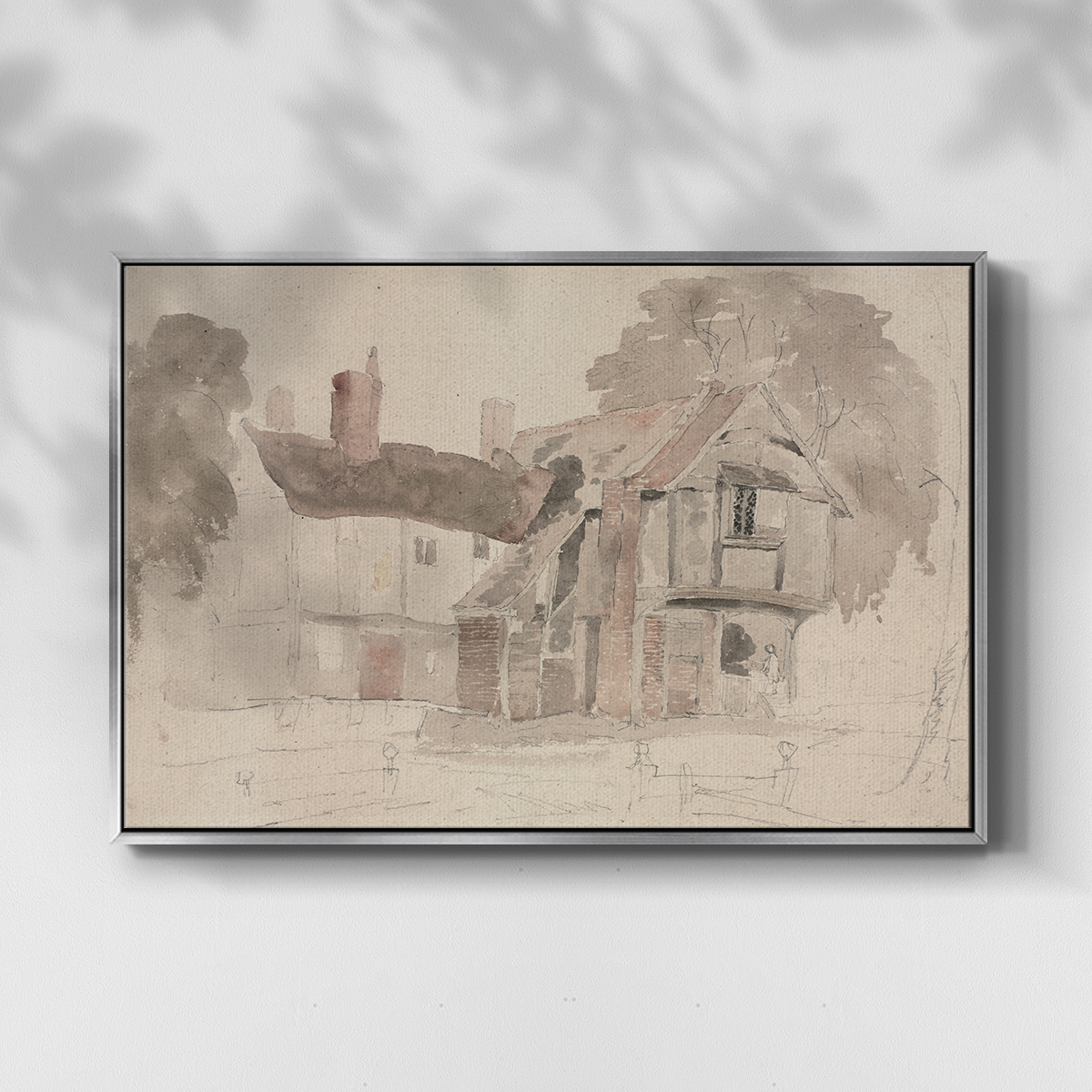 Vintage Sketch-XVIII By Wexford Home Framed in Silver Wood Gallery Wrapped Canvas 27 in. x 41 in.