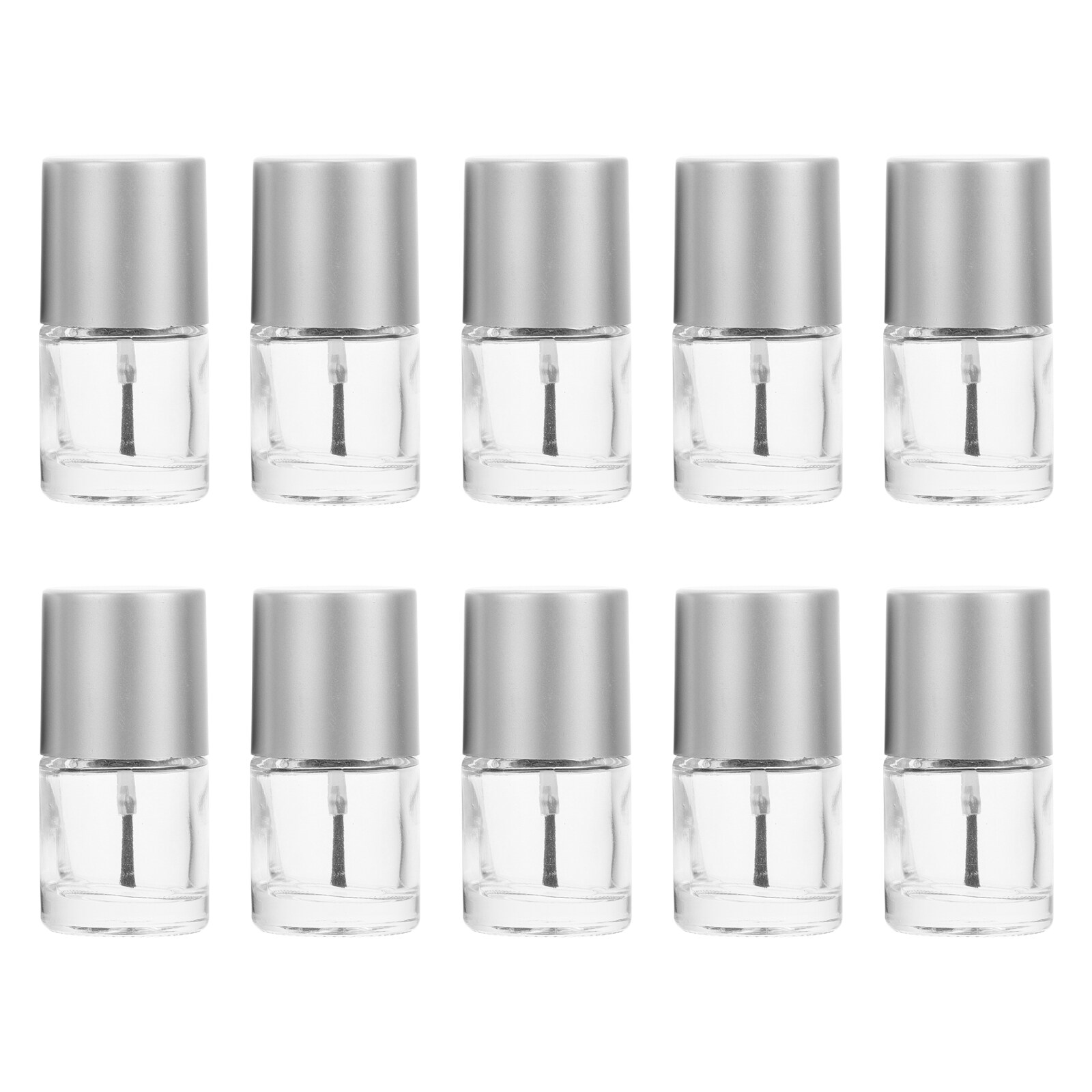 10 Pcs Polish Bottles Glass Nail Polish Container with Cover And Brush