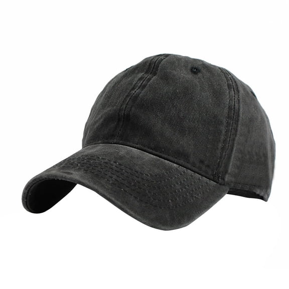 BODOAO Classic Unisex Adjustable Low Crown Dad Hat Adjustable Hat Retro Baseball Cap Distressed Garment Washed Solid Color Portable Logo Low Crown Breathable Unisex Plain Baseball Caps Black