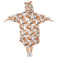 thumbnail image 2 of Wearable Blanket Hoodie for Cute Fox Flannel Hooded Blanket with Pockets and Sleeves Suitable, 2 of 7