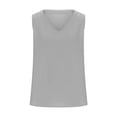 thumbnail image 4 of Nestiefly Cotton Linen Tank Tops for Women V Neck Causal Sleeveless Summer Gauze Linen Shirts Plus Size Camisole Summer 2026 Light Gray L, 4 of 5