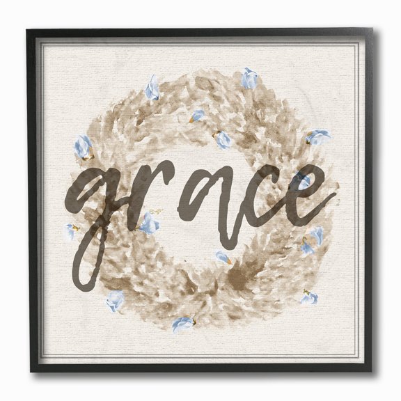 The Stupell Home Decor Collection Grace Floral Wreath Wall Art