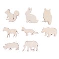 thumbnail image 1 of Recortes De Madera De Bricolaje, Ligeros Y Ampliamente Utilizados, 48 ​​​​piezas De Rodajas De Madera De Animales Salvajes, Patrón Múltiple Sin Terminar Para Fiesta, 1 of 7