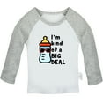 thumbnail image 2 of iDzn I'm Kind Of a Big Deal Funny T shirt For Baby, Newborn Babies T-shirts, Infant Tops, 0-24M Kids Graphic Tees Clothing (Long Gray Raglan T-shirt, 6-12 Months), 2 of 5