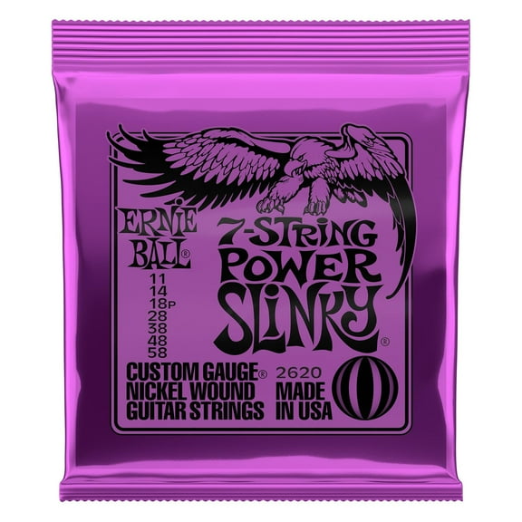 Ernie Ball Power Slinky 7-String Nickel Wound Electric Guitar Strings - 11-58 Gauge
