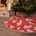 thumbnail image 6 of Daiia Rose Flowers Drawing Merry Christmas Tree Skirt , Xmas Large Lace-up Tree Skirt, Santa Snowflakes Rustic Home Decorations New Year Party Farmhouse Decor-30", 6 of 7
