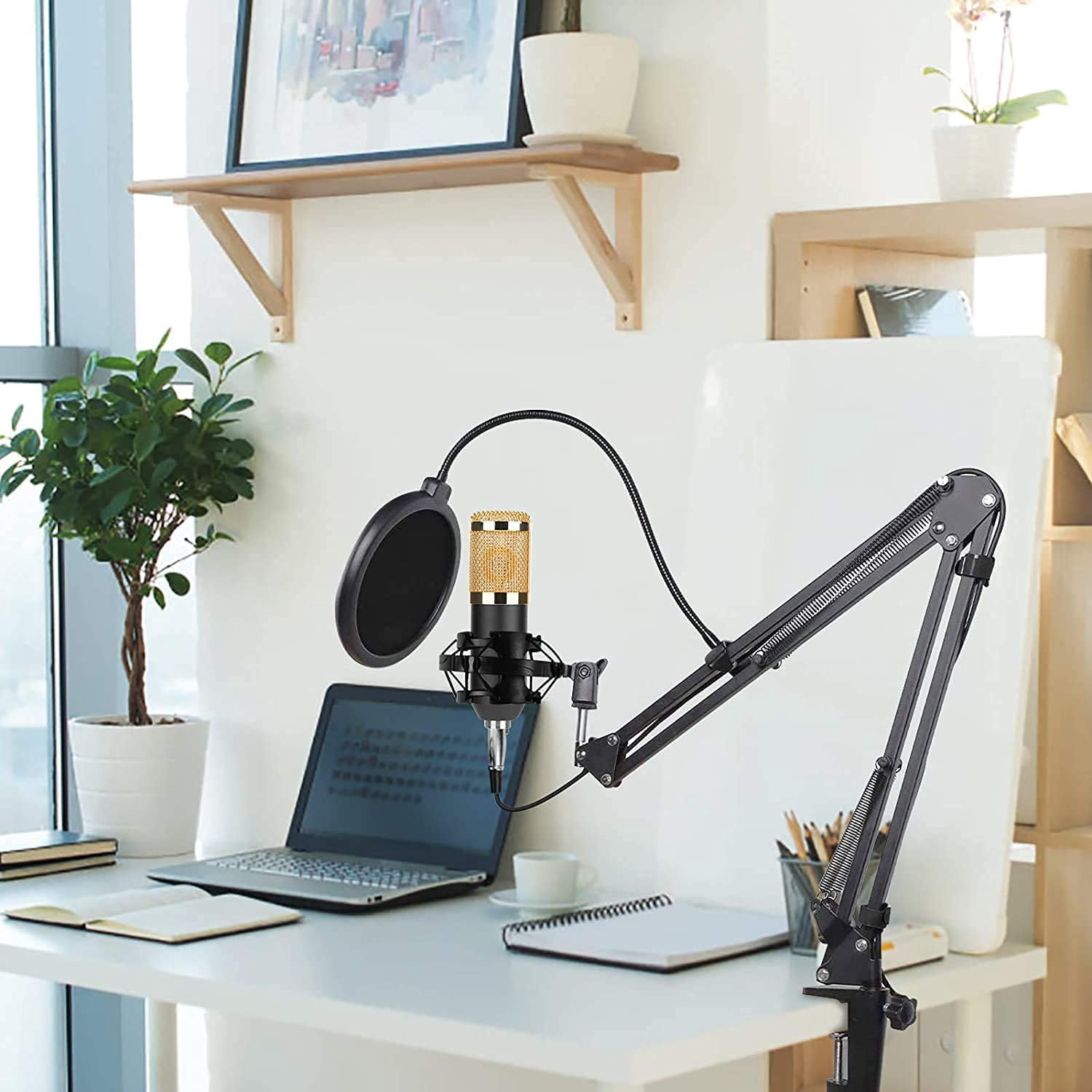 Upgrade V8X PRO Live Sound Card Condenser Microphone Bundle, BM800 Podcast Equipment Kit with Muti-Functional Bluetooth Mixer for Studio Recording & Broadcas