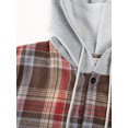 thumbnail image 4 of Bcresic Men's Flannel Hoodie Shirts Casual Long Sleeve Plaid Jacket Classic Fit Button Down Fall Fashion Shirt with Pocket(Brown,M), 4 of 8