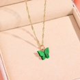 thumbnail image 1 of Chic Mariposa Colgante Collar Simple Aleación Gargantilla Cadena para Las , Regalos para Chicas para Mujer - Verde, 1 of 8