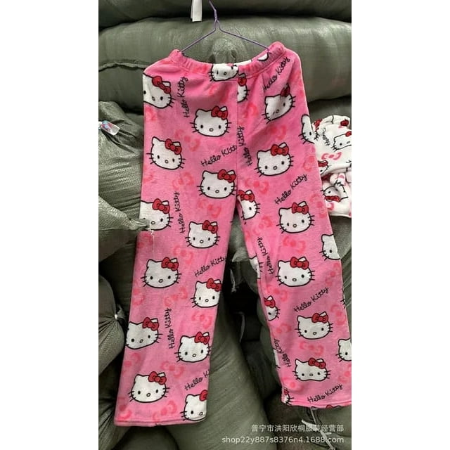 Miniso Sanrio Hello Kitty Pantalon d'Intérieur pour Femmes 2023 Automne Pantalon de Pyjama Dessin Animé Anime Mode Confortable Y2K Pantalon Fille Douce