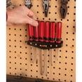 thumbnail image 5 of Performance Tool W1785 6 Pc. Screwdriver Set - Phillips, Slotted, Alloy Steel Shafts, Chrome-Plated, Fluted Handles, Added Length for Hard-to-Reach Fasteners, Red/Black, 5 of 6