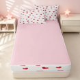 thumbnail image 3 of Erosebridal Kawaii Love Hearts Zipper Twin Comforter Sets with Fitted Sheet and 2 Pillowcases for Girls, Romantic Theme Zipper Bedding Set, Pink Reversible, 3 of 6