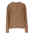 thumbnail image 4 of Women Cropped Cardigan Sweater Cable Knit V-Neck Button Jackets Long Sleeve Open Front Cardigans, 4 of 6
