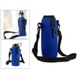 thumbnail image 1 of Portabotellas de agua portátil, de neopreno con soporte para botellas con correa ajustable para el hombro, estuche aislado para bolsa deportiva Azul Macarena correa portadora de botella deportiva, 1 of 8