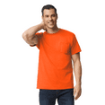 thumbnail image 4 of Gildan High Visibility Pocket T-Shirt, Men's Short Sleeve Safety Orange Work Shirt, 6 Pack, L, 4 of 4
