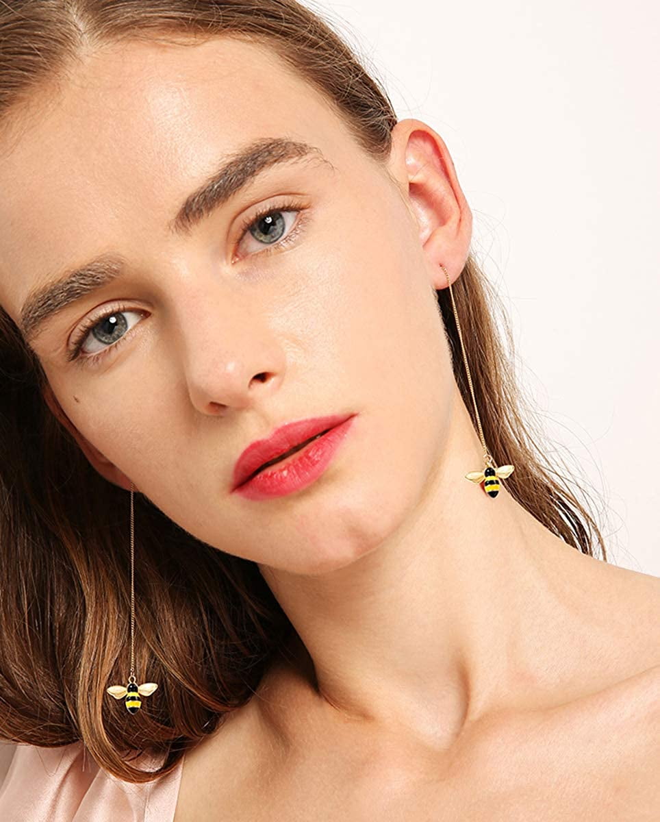 Bumble Bee Dangle Earrings for Women 