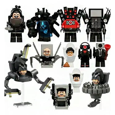 12 PCS Skibidi Toilet Building Blocks Set – Titan Speaker TV Man Action Figures, Great Birthday Gift for Kids