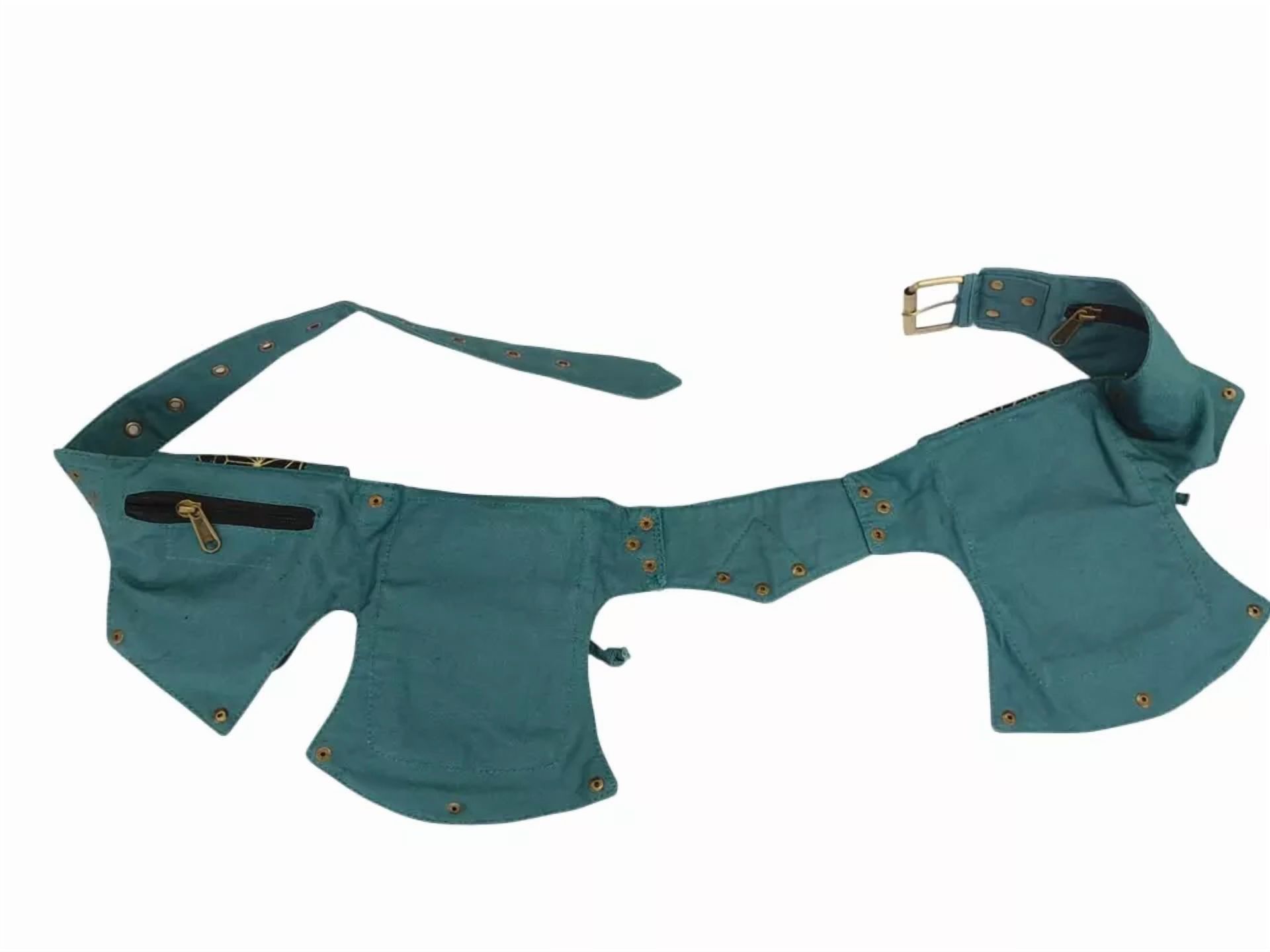 Narayani Crafts Unisex Fanny Pack Utility Waist Bag Cotton Canvas Hip Belt with Pouch Pockets