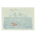 thumbnail image 1 of Saying Cutting Board, My Love Deep as the Ocean Text Sketchy Sea Clouds Birds and Anchor, Decorative Tempered Glass Cutting and Serving Board, in 3 Sizes, by Ambesonne, 1 of 2