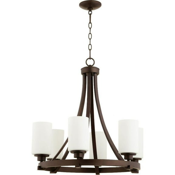 Transitional Six Light Chandelier-Oiled Bronze Finish Bailey Street Home 183-Bel-2535042