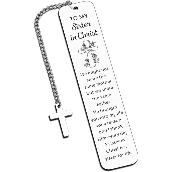 Sister in Christ Gifts for Women - Secret Sister Gifts for Women To My Sister in Christ Bookmark for Her Christian Religious Gifts, Catholic Gifts for Female Christmas Stocking Stuffers for Teen