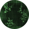 thumbnail image 1 of Ahgly Company Indoor Round Oriental Emerald Green Asian Inspired Area Rugs, 7' Round, 1 of 4