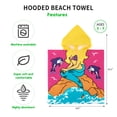 thumbnail image 2 of 24" x 48" Baby Kids Bath Beach Pool Hooded Towel Wrap Soft Absorbent Poncho for 3-7T, Rose Red Mermaid, 2 of 7